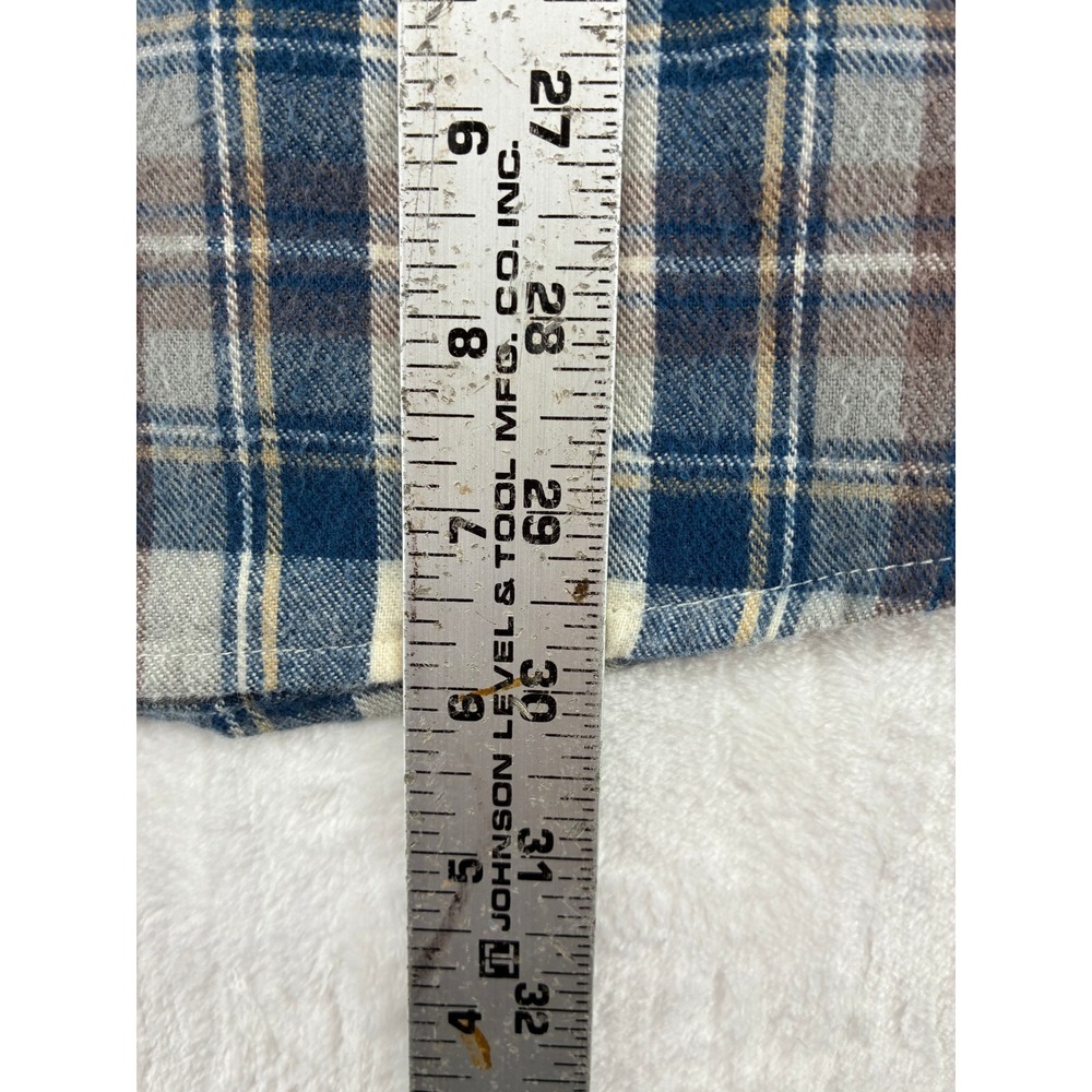 L.L. Bean Shirt Mens L Button Down Plaid Blue Brown Traditional Fit 228061 - Picture 6 of 9